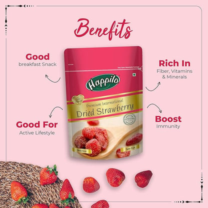 Happilo Premium International Dried Strawberry - PUSHMYCART