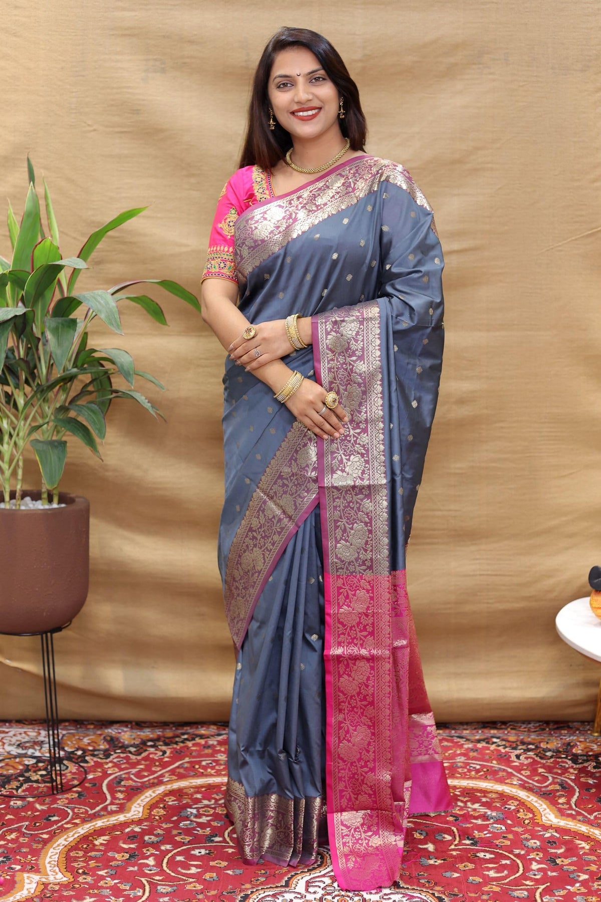 Vasthrlay Banarasi Classic Saree with decorative wedding design