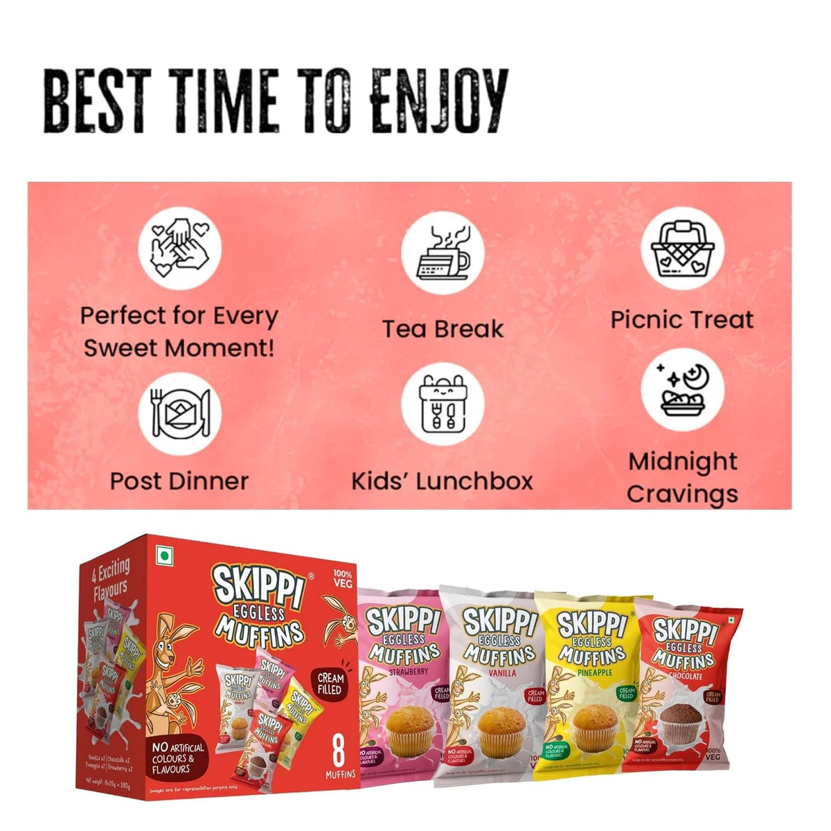 Skippi Eggless Muffins | Assorted Flavours