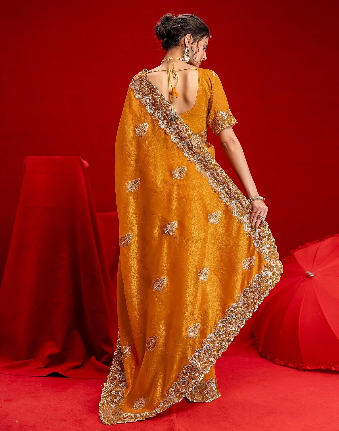 Vasthrlay Embroidery saree design in Maroon traditional style