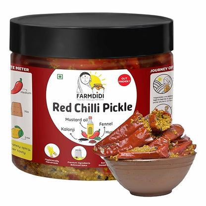 FarmDidi Stuffed Red Chilli Pickle - PUSHMYCART