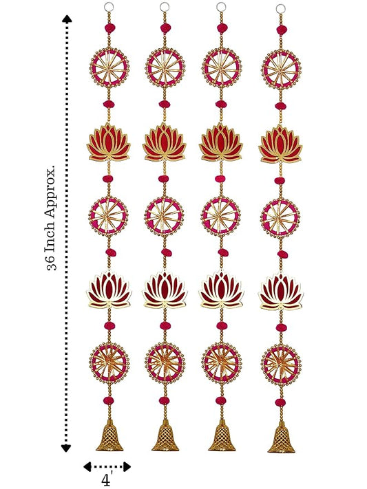 Wood Handmade Lotus Wall & Door Hanging - PUSHMYCART