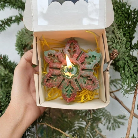 Christmas Snowflake Candle