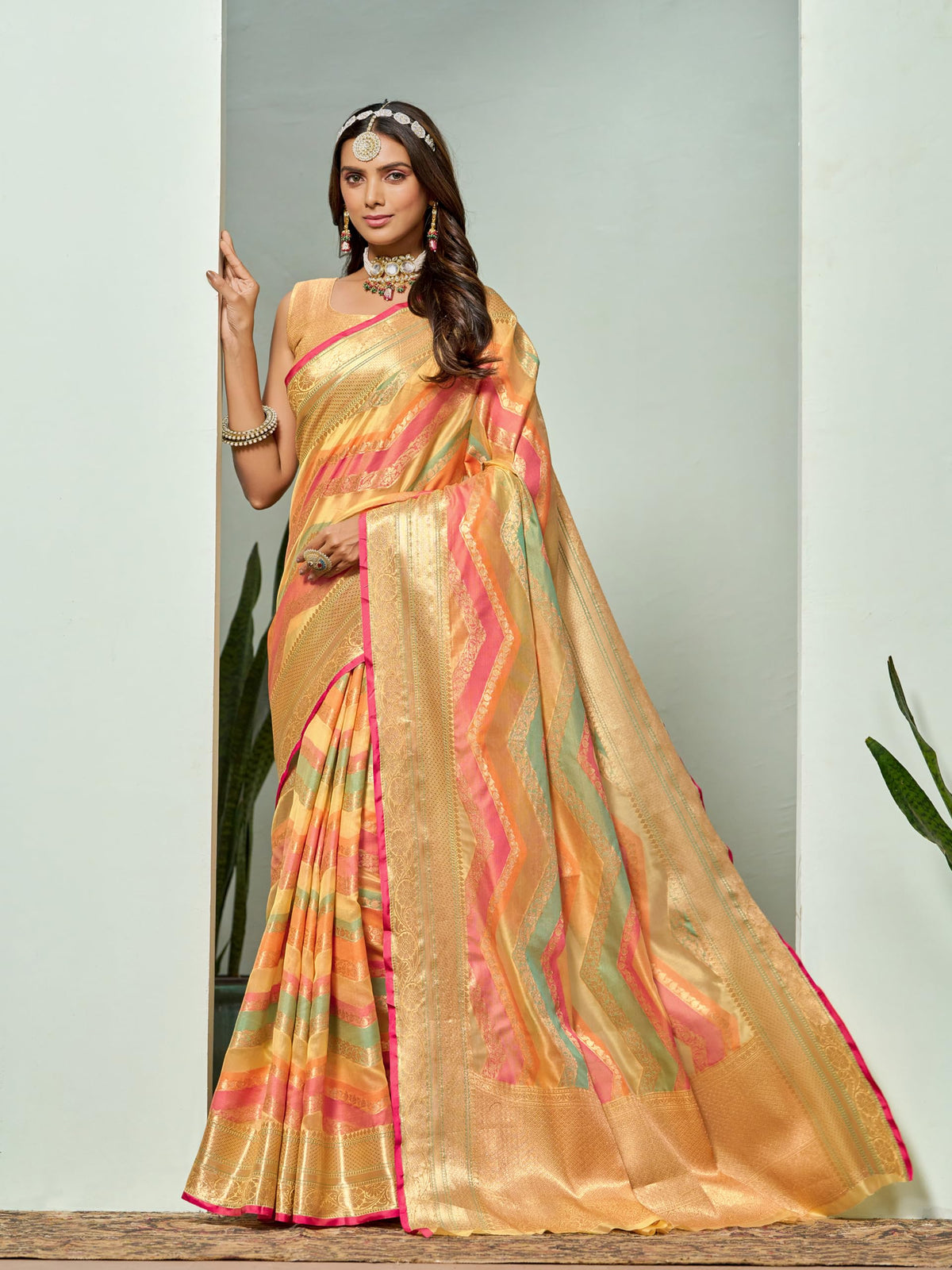 Vasthrlay Banarasi Classic Saree with decorative traditional design