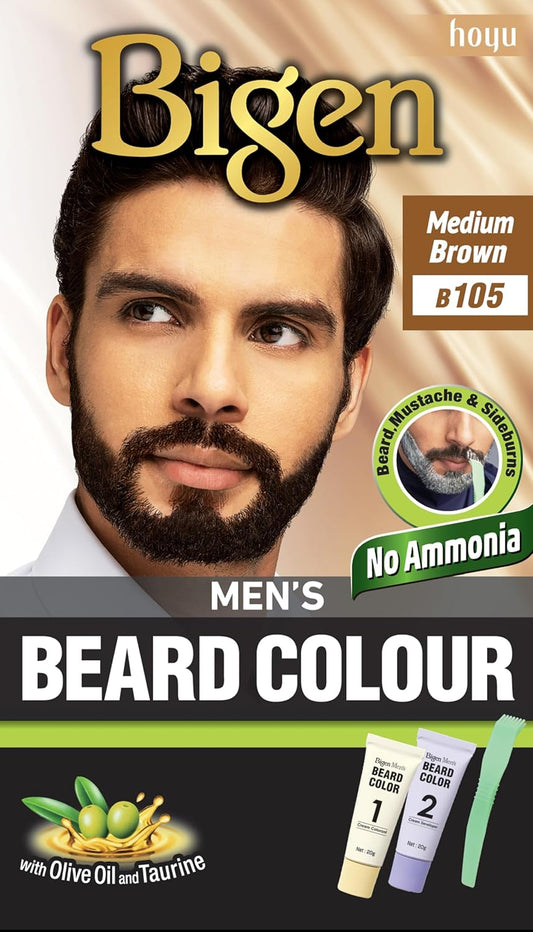 Bigen Mens Beard Colour Medium Brown B105 40 g