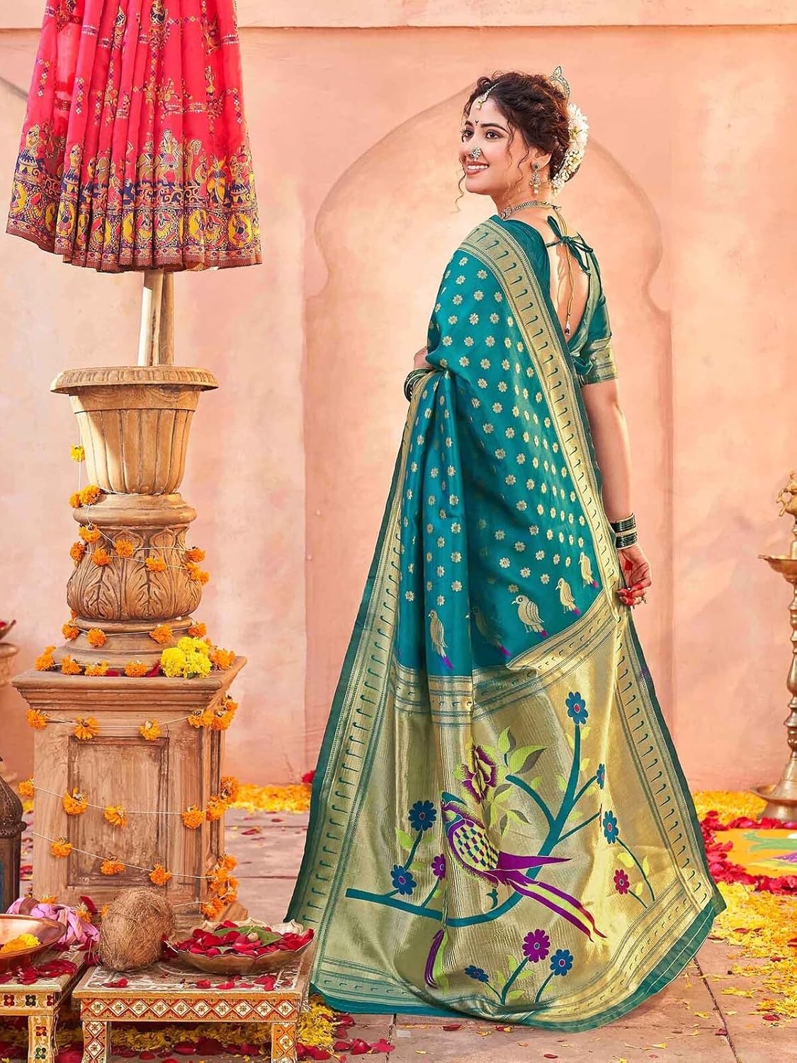 Vasthrlay Maroon Traditional Saree for wedding and party wear styling