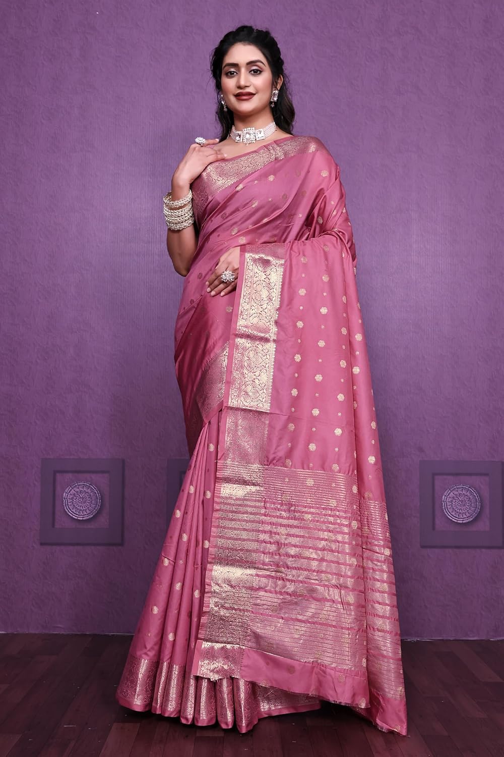 Vasthrlay Classic Woven Saree with elegant Satin styling