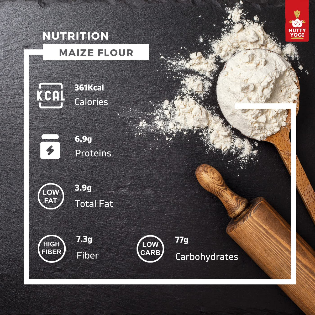 Nutty Yogi Organic Maize Flour Makki Atta