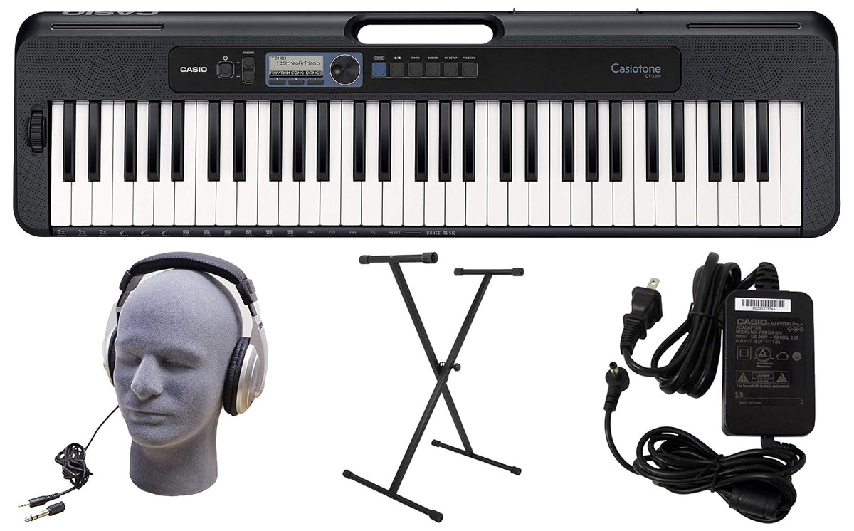 Casio CT-S300 Casiotone 61 Key Touch Sensitive Portable Keyboard Black