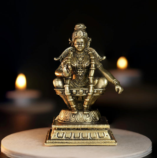 Bhimonee Decor Ayyappa Panchaloha idol front