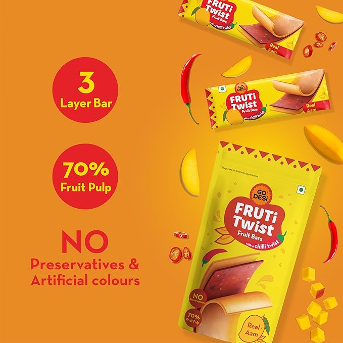 GO DESi Real Aam Fruti Twist Fruit Bars - PUSHMYCART