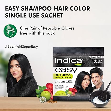 Indica Easy 10 Minutes Hair Color Shampoo - PUSHMYCART
