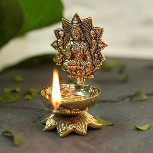 Behoma 100% Pure Brass Laxmi Diya for Pooja Room