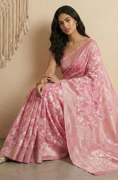 Vasthrlay Jacquard Classic Saree with decorative traditional design