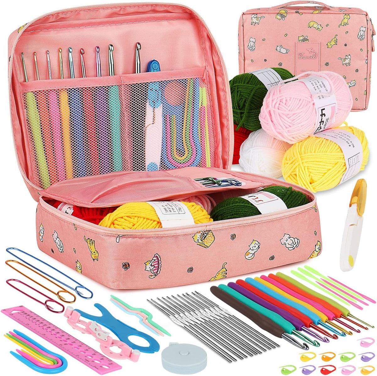 12 Pcs Multicolor Aluminium Crochet Hook Set - image 5