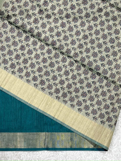 Vasthrlay Tussar Classic Saree with decorative Traditional design