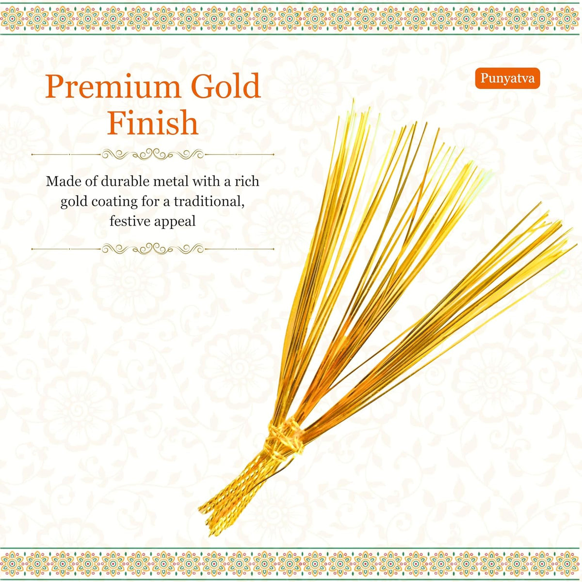 Durva Grass for Ganpati Pooja (Gold Finish) - image 3