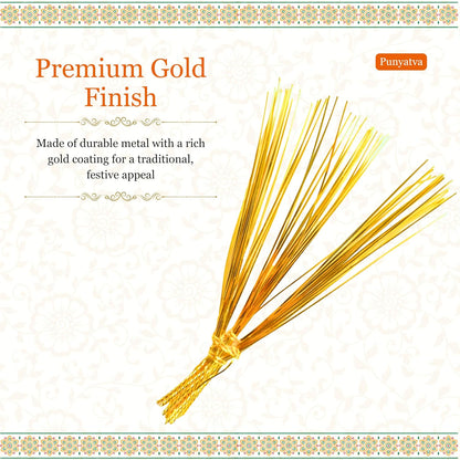 Durva Grass for Ganpati Pooja (Gold Finish) - image 3