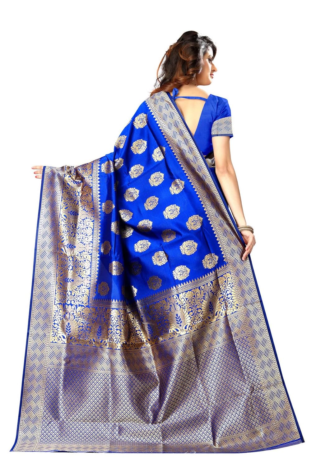 VasthrlayEthnic Royal Blue Saree with refined traditional design