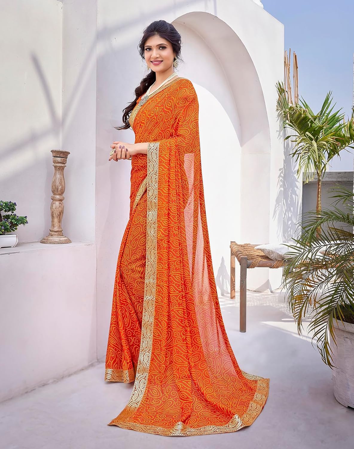 Vasthrlay Georgette Jacquard Ethnic Wear with printed design