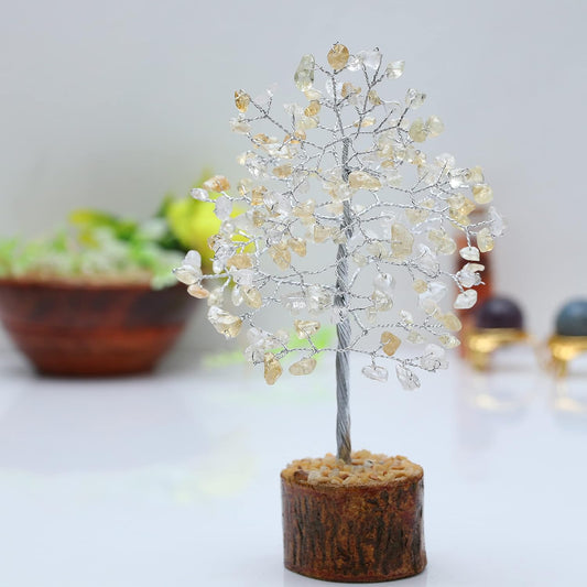 Pushkar Yellow Aventurine Gemstone Tree 300 Bead 10 Inch - PUSHMYCART