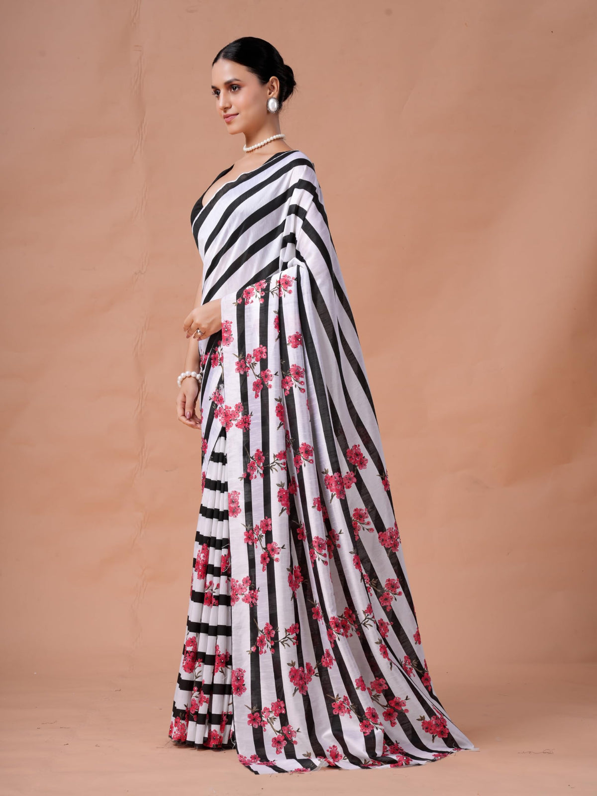 Vasthrlay Ethnic Orange Saree with decorative traditional design