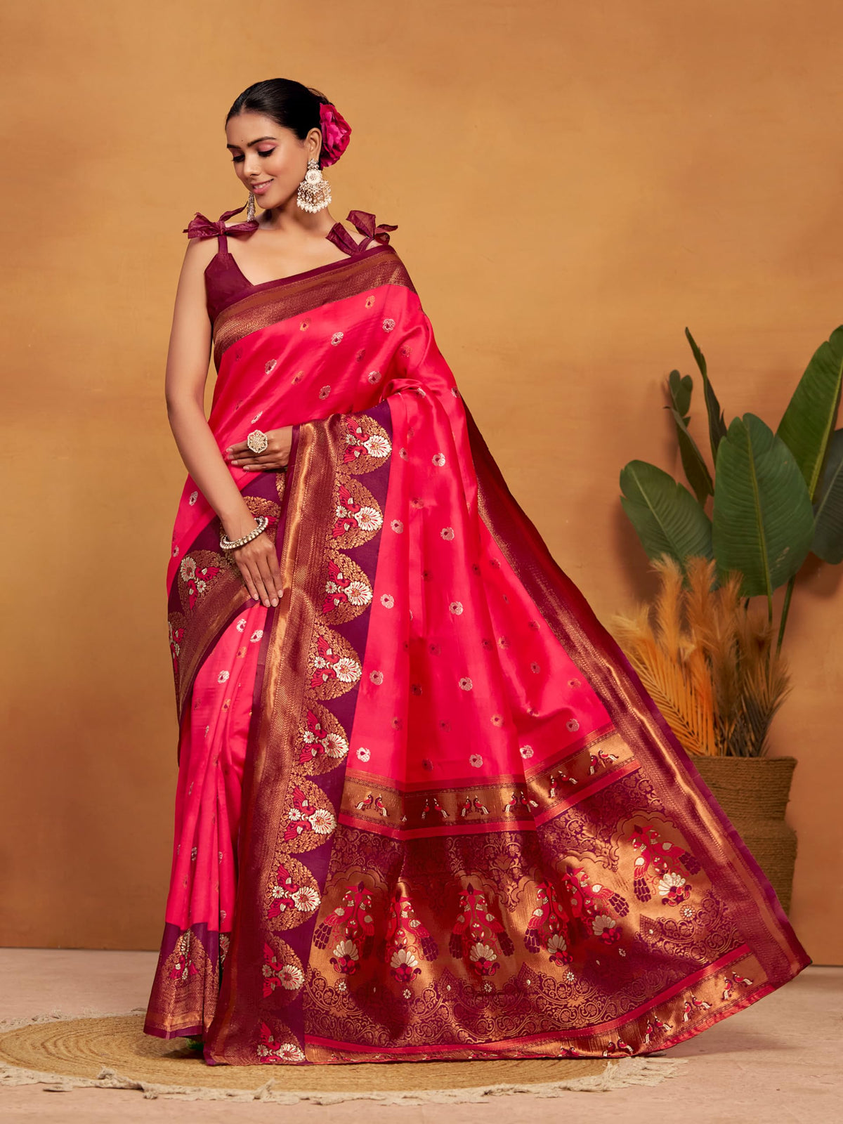 Vasthrlay Paithani Classic Saree with decorative traditional design