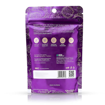 Gold Standard Pure Camphor Tablets Pouch for Puja