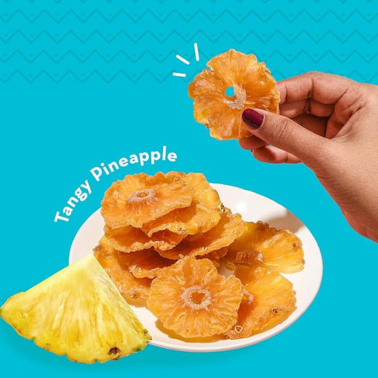 Go Desi Pineapple Bytes Combo Tangy and Spicy | Sun-dried | All-day Snacks 10 Packs