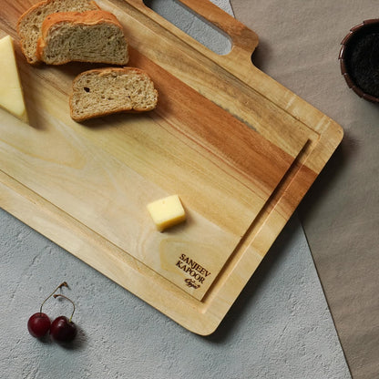 Sanjeev Kapoor Neem Wood Rectangle Serving Platter with Handle