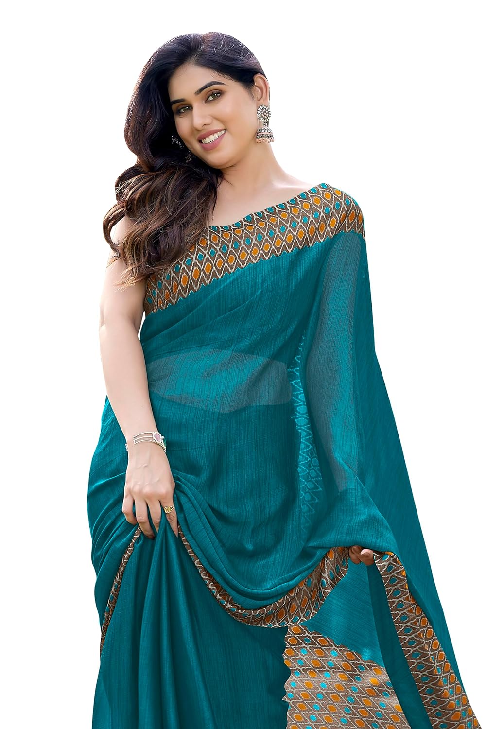 Vasthrlay Classic Chiffon Printed Ethnic Wear for festive occasions