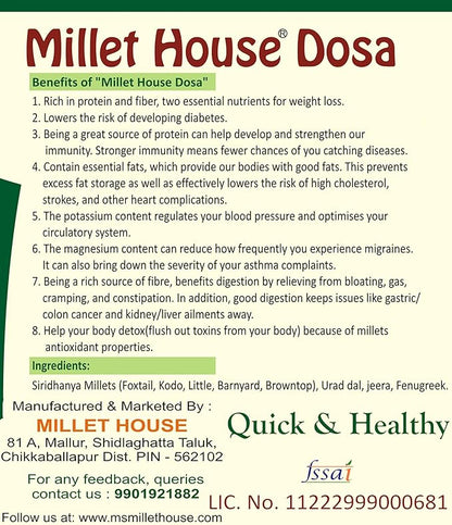 Millet House Instant Millets Dosa Mix - PUSHMYCART
