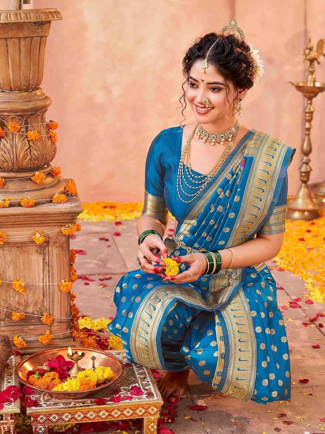 Vasthrlay Traditional Saree in Maroon with refined ethnic appeal