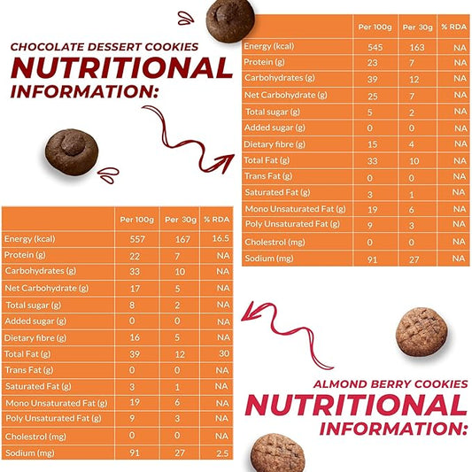 Keto Friendly Chocolate | Almond Dessert Diet Cookies Biscuits