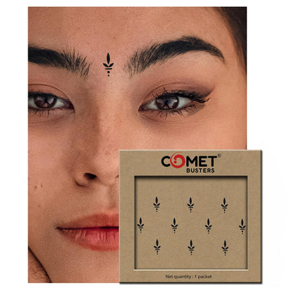 Comet Busters Handcrafted Black Leaf Bindis 15 mm