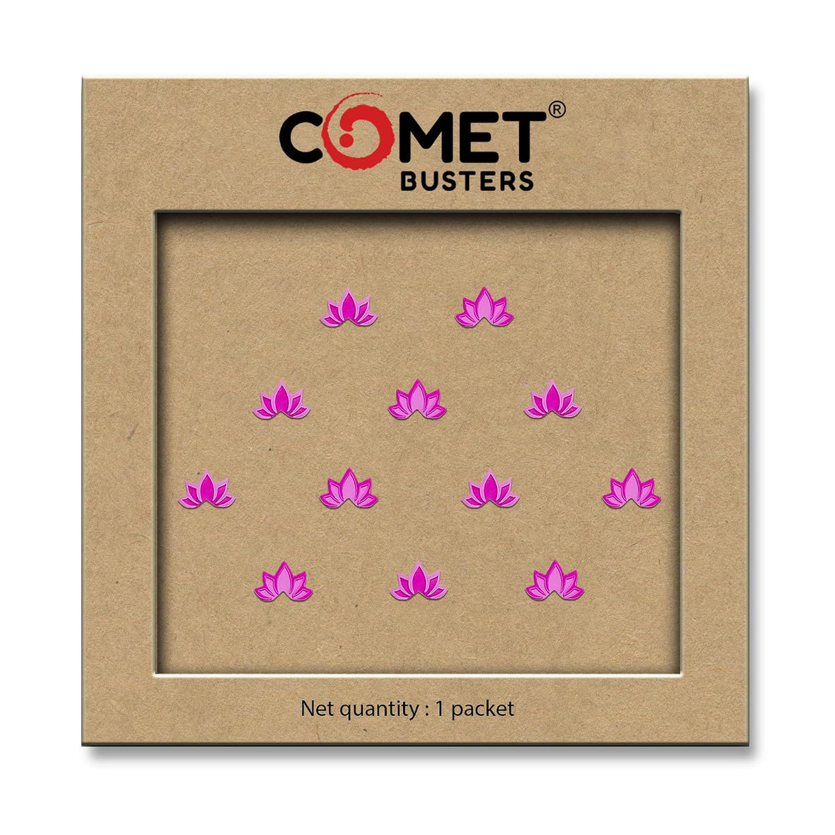 Comet Busters Handcrafted Pink Lotus Bindis 5 mm