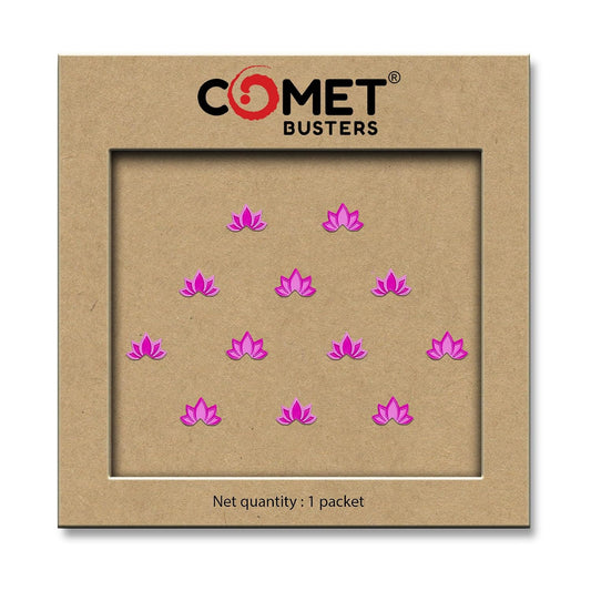 Comet Busters Handcrafted Pink Lotus Bindis 5 mm