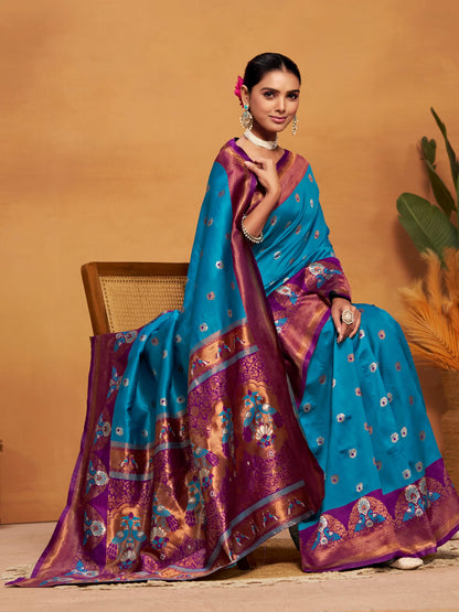Vasthrlay Paithani Classic Saree with decorative traditional design
