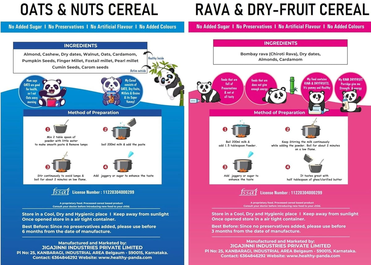 HEALTHY PANDA Oats & Nuts breakfast cereal - PUSHMYCART