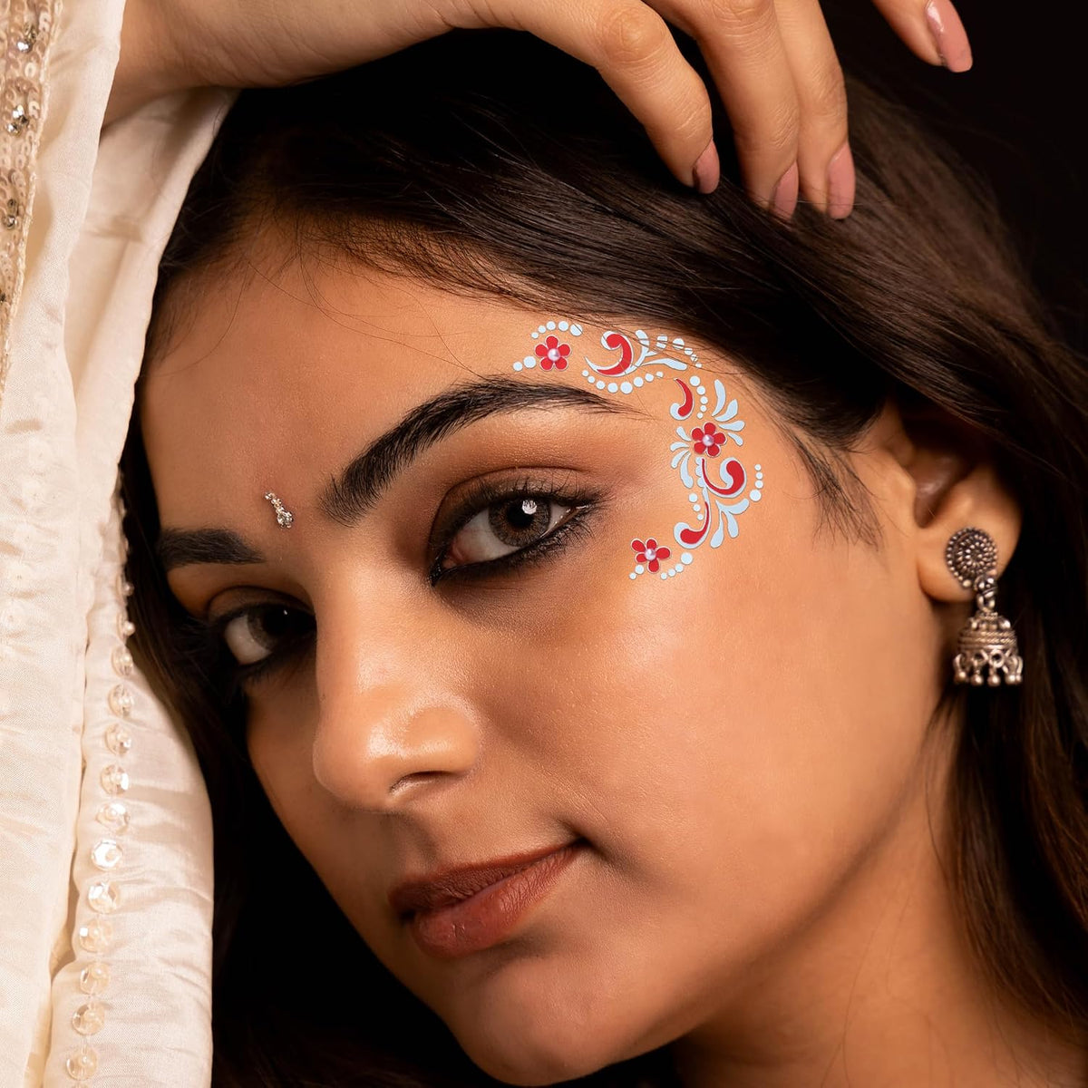 Comet Busters Radha Rani Gopi Dot White and Red Bindis