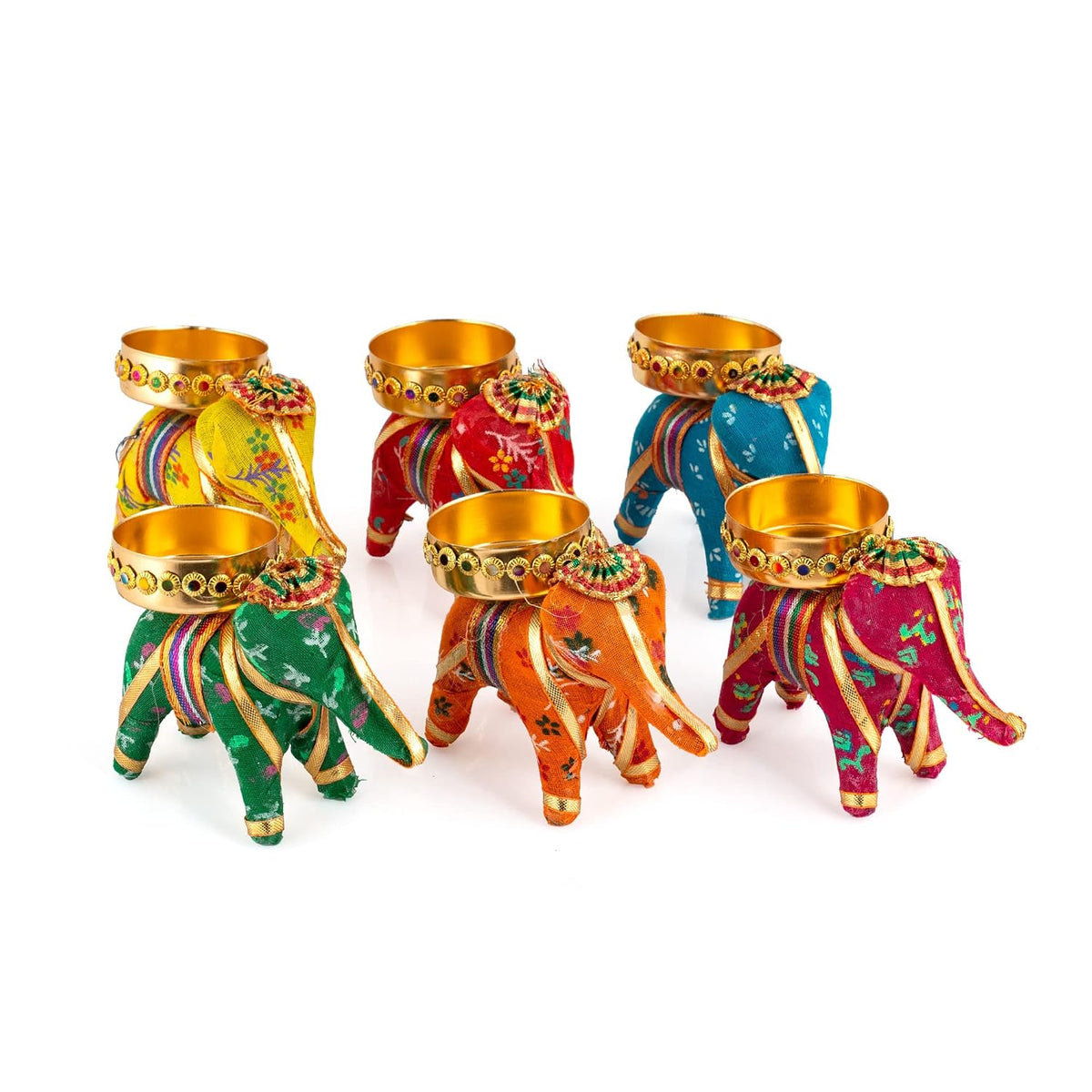 Jeevan Handicraft Elephant Tealight Candle Holder 10 cm Pack of 6