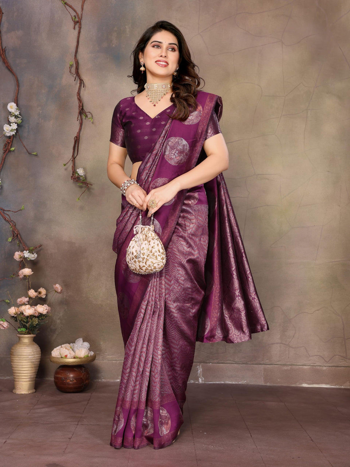 Vasthrlay Silk Classic Saree with decorative traditional design