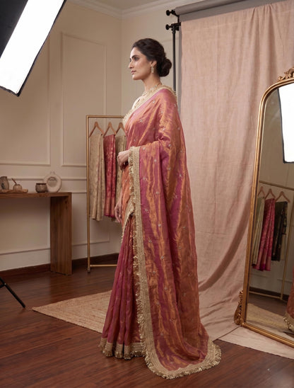Vasthrlay Georgette Classic Saree with decorative embroidery design