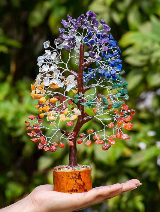 Seven Chakra Crystal M Seal Tree 650 Bead 10-12 Inch - PUSHMYCART
