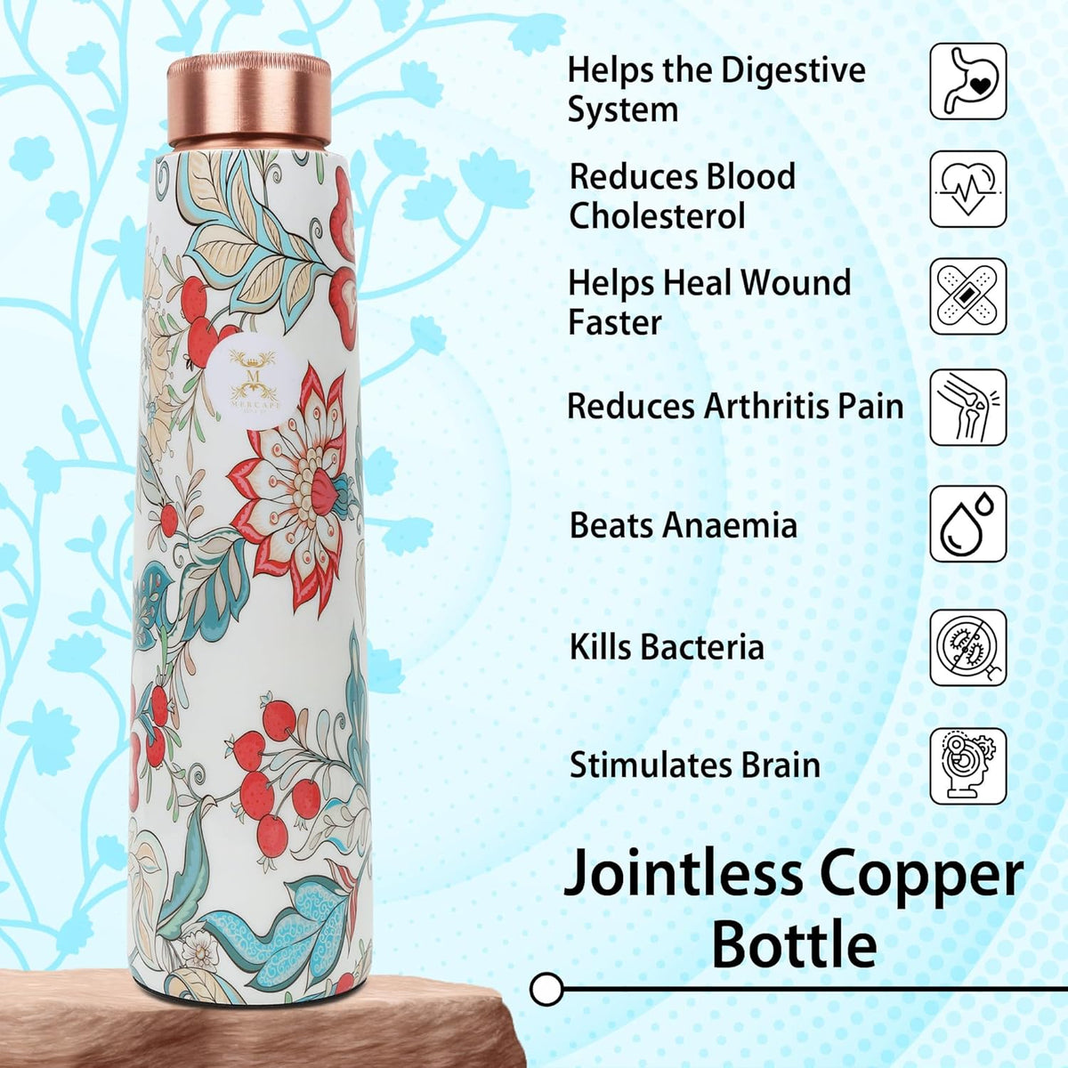 Pure Copper Water Bottle 950 ml