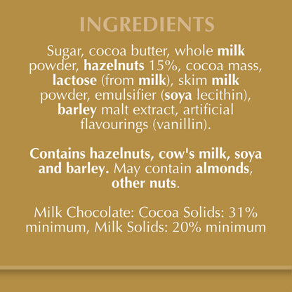 Lindt Gold Tab Chocolate with Hazelnut 300 gm Pack
