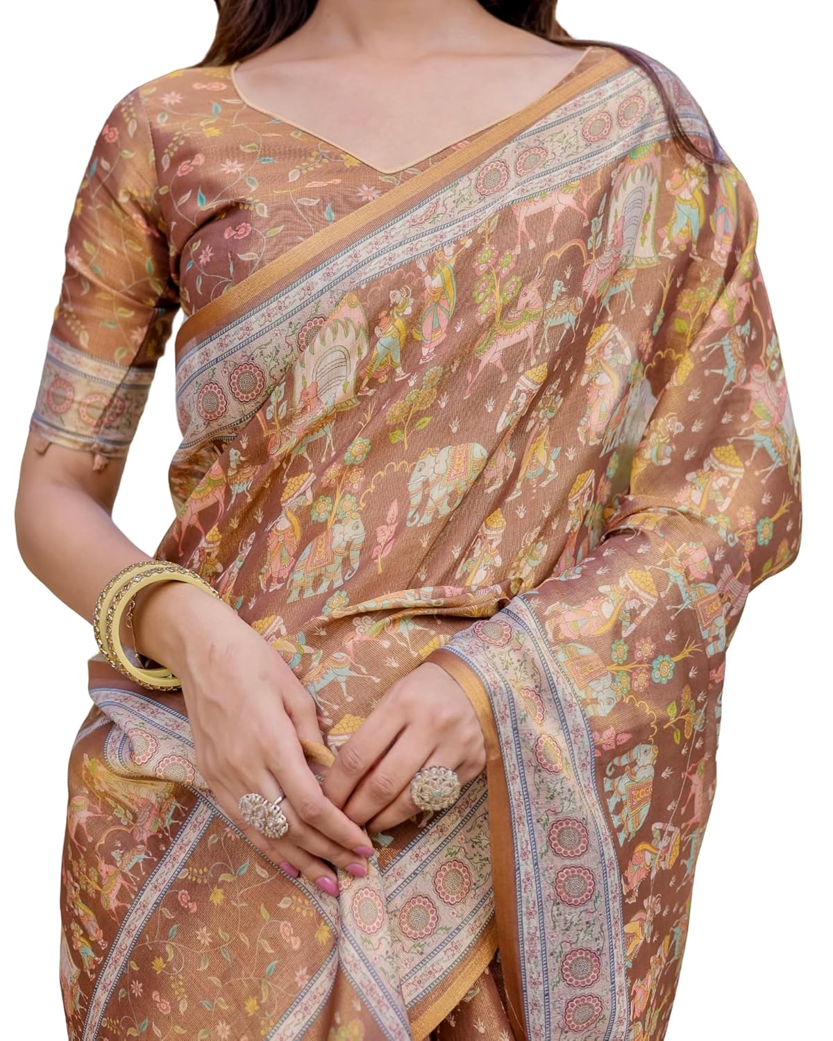 Vasthrlay Turquoise Handloom Traditional Saree for festive ethnic occasions