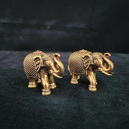 Brass Elephant Statue Set - PUSHMYCART
