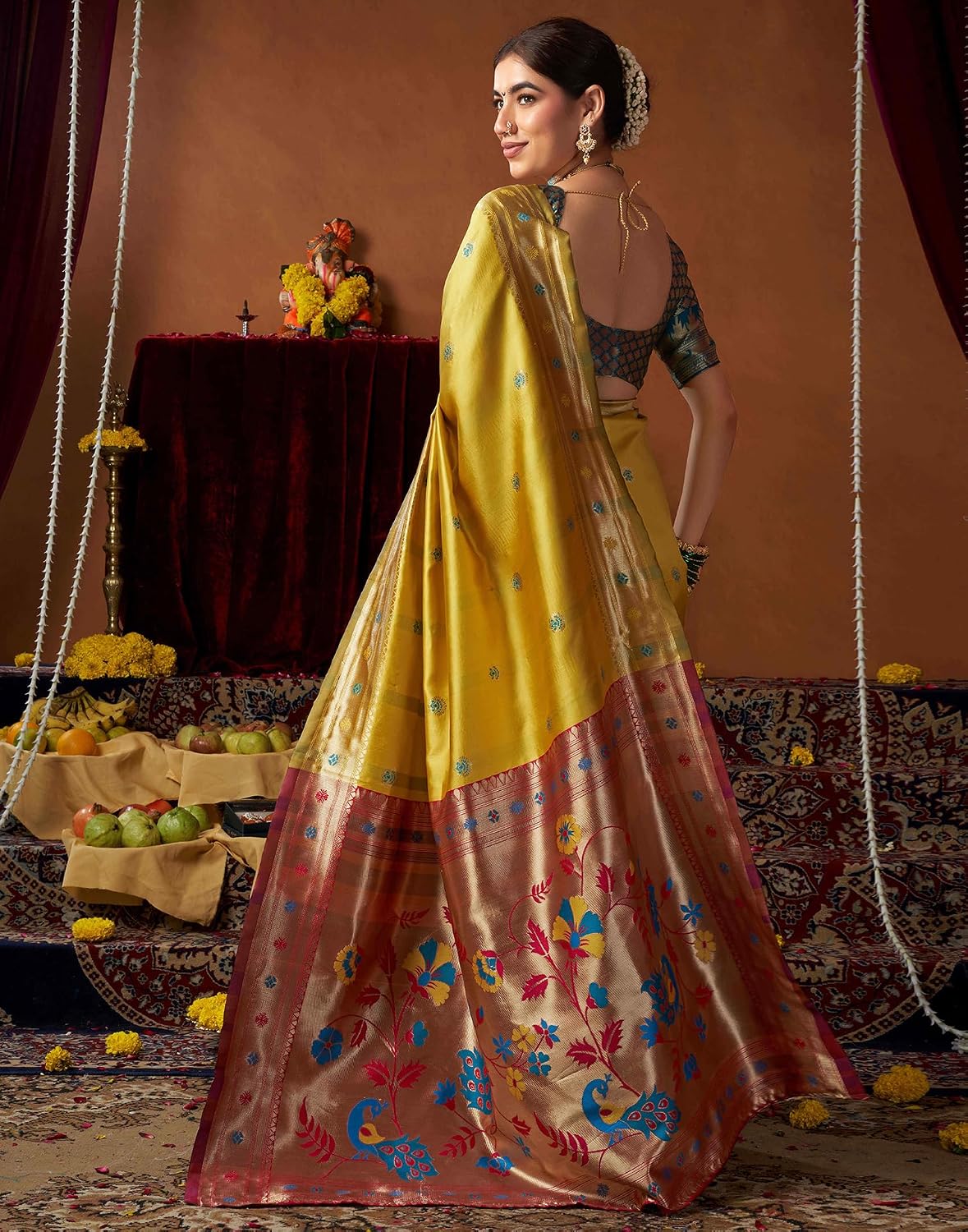 Vasthrlay Pink Womens saree for ceremony and occasion wear
