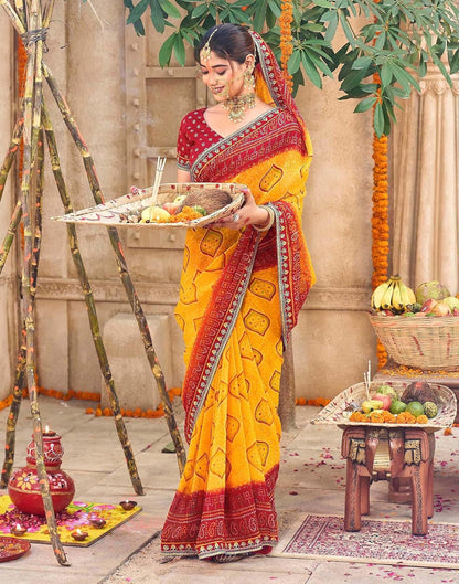 Vasthrlay Embroidery saree design in Red traditional style